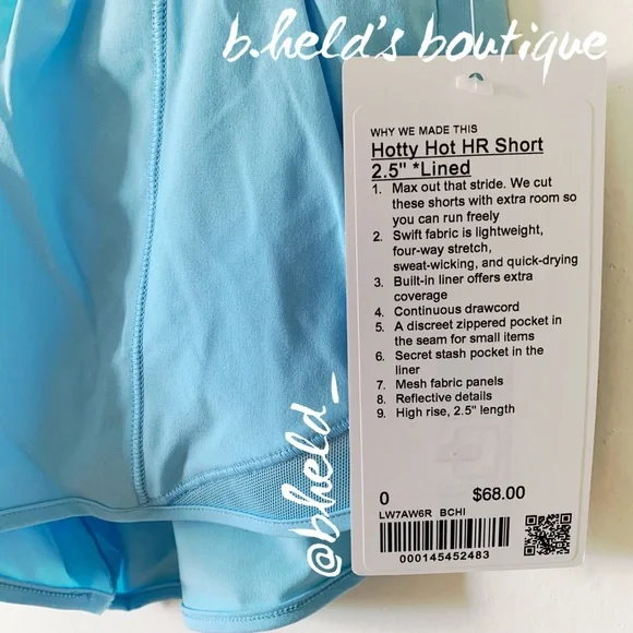 lululemon Hotty Hot High-Rise Lined Short 2.5 Blue Chill Size 0 Brand New NWT